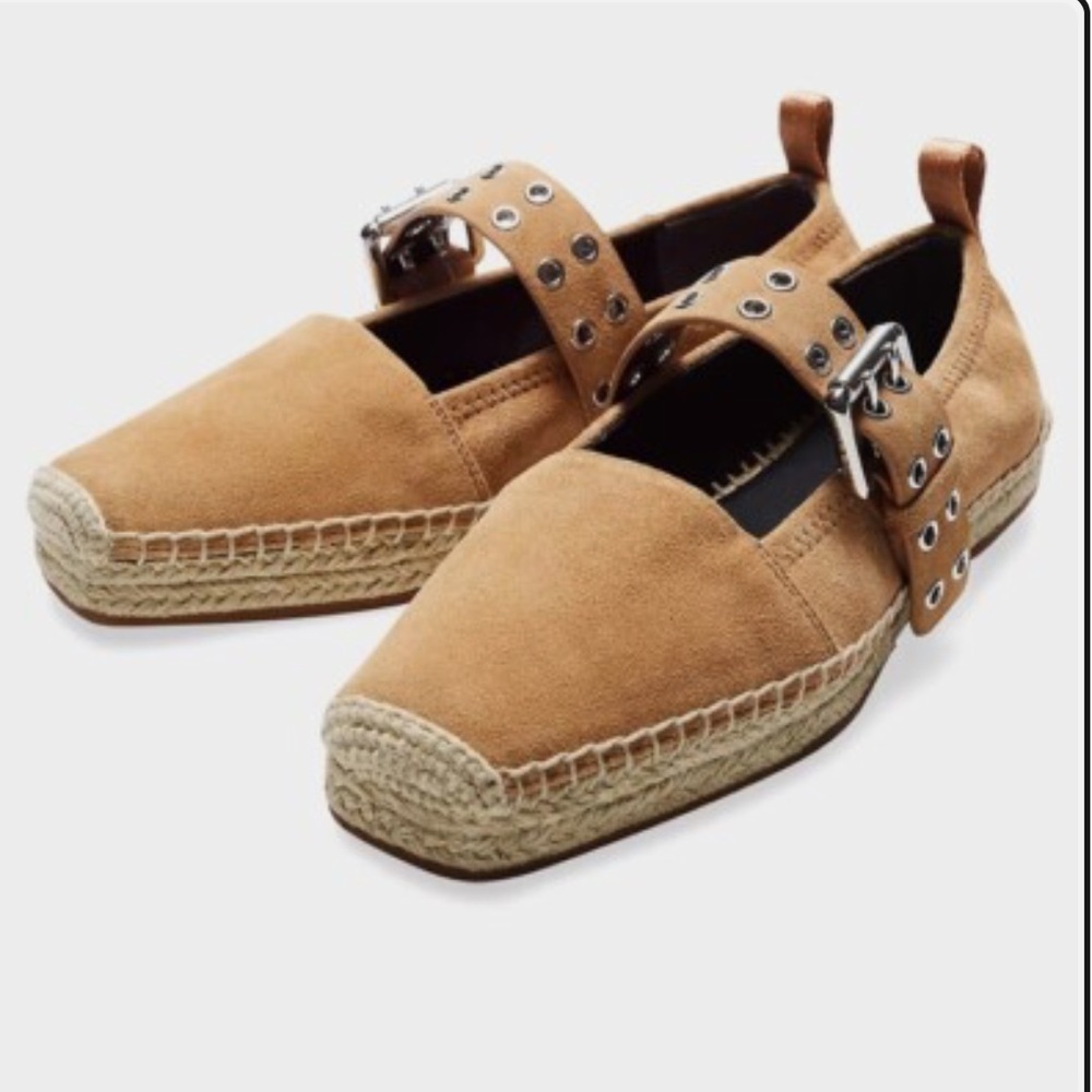 Nearly New $348 Rag & Bone Anteros Oak Brown Suede Espadrilles Size 39/9 - Picture 1 of 7